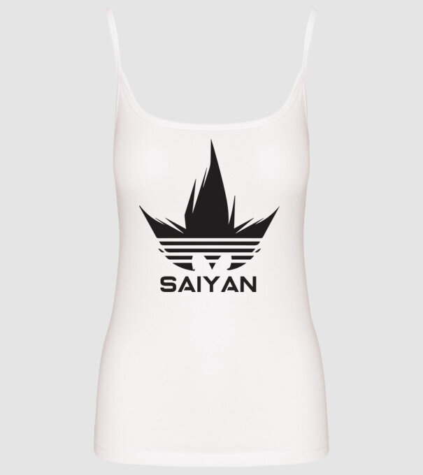 saiyan logo model alb pe tricou