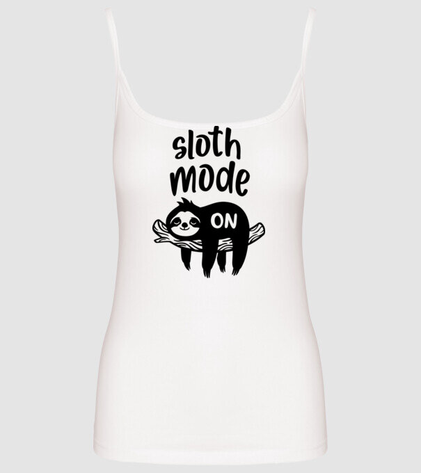 Sloth mode on model alb pe tricou