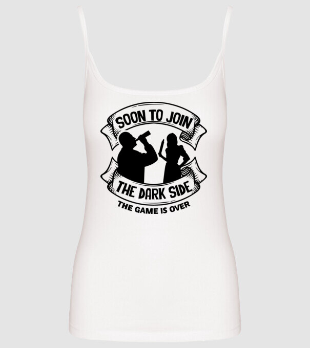 Soon join the dark side model alb pe tricou