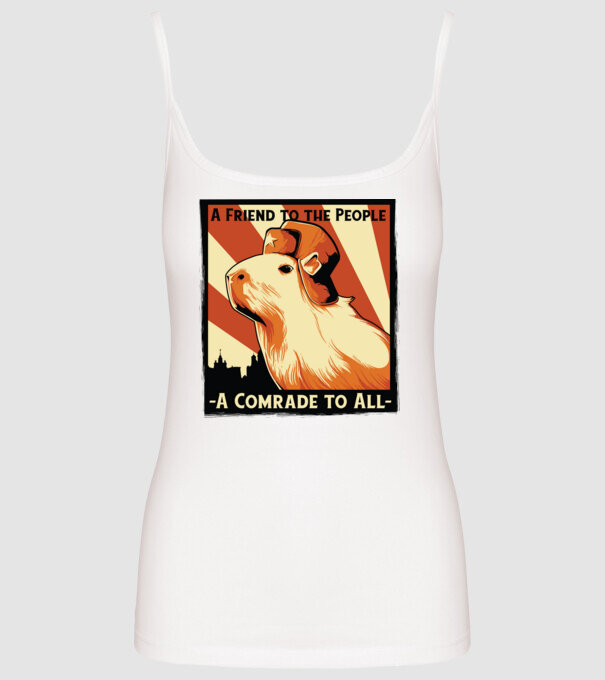 Soviet Capybara model alb pe tricou