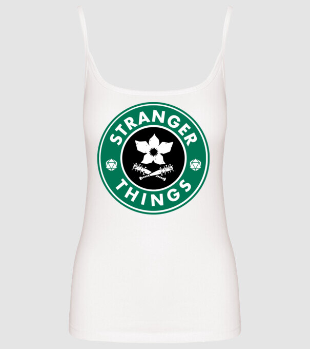stranger things starbucks model alb pe tricou