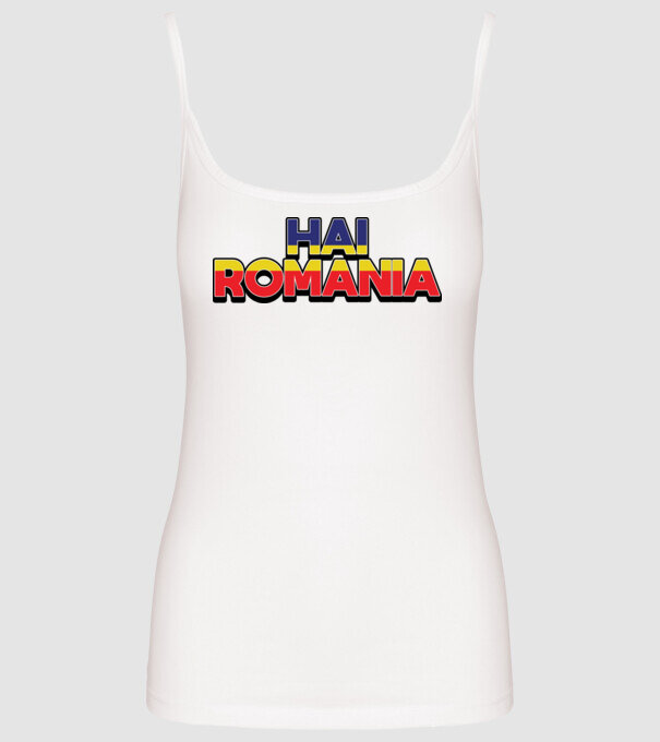 Subtitlu Hai Romania model alb pe tricou