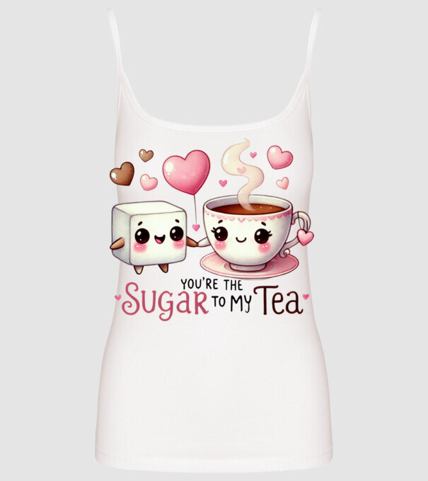 Sugar to my Tea model alb pe tricou