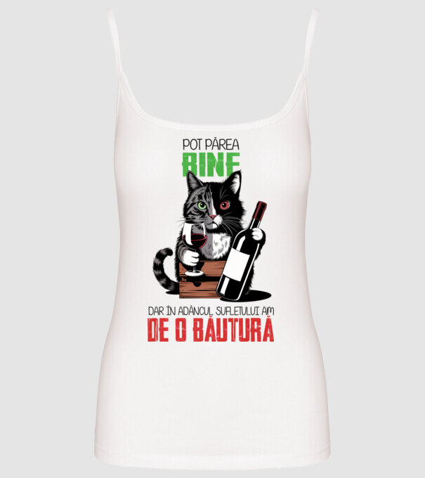 sunt bun pentru o băutură Alb model alb pe tricou