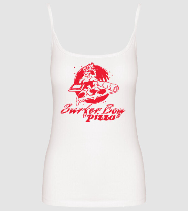 surfer boy pizza stranger things model alb pe tricou