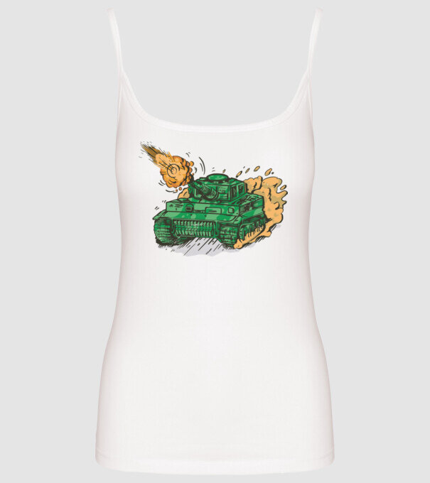Tancuri model alb pe tricou