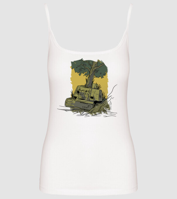 Tancuri model alb pe tricou