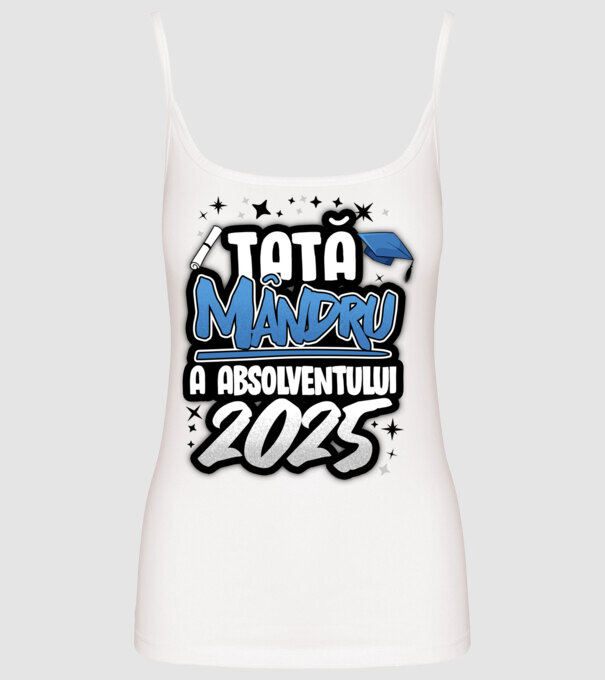 Tată MÂNDRU a absolventului model alb pe tricou