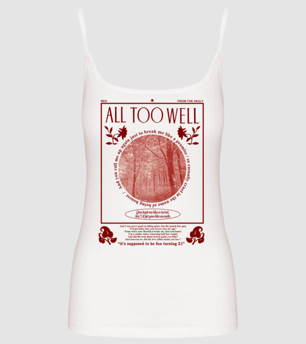 Taylor Swift All too well model alb pe tricou