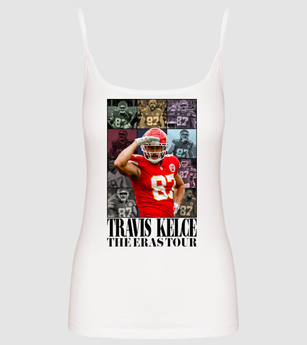 Taylor Swift Eras Travis Kelce model alb pe tricou