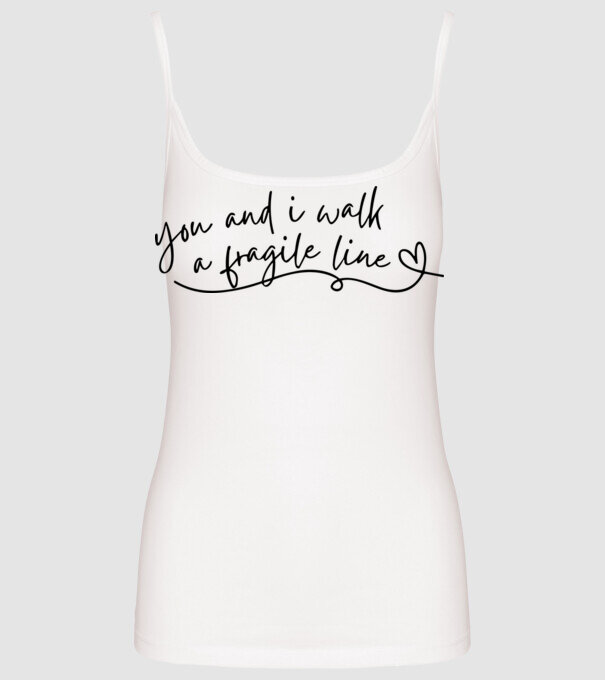 Taylor Swift you and i walk a fragile line model alb pe tricou