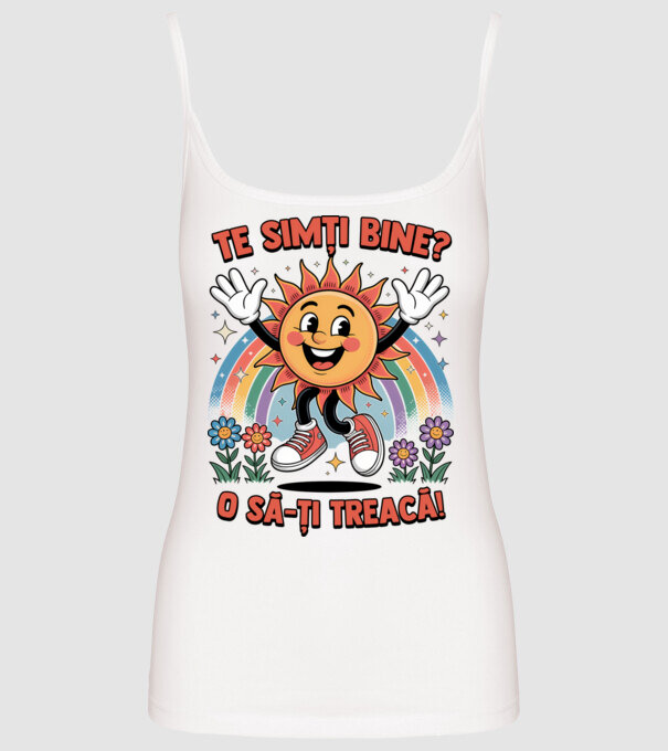 Te simți bine? model alb pe tricou