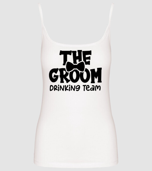 The Groom model alb pe tricou