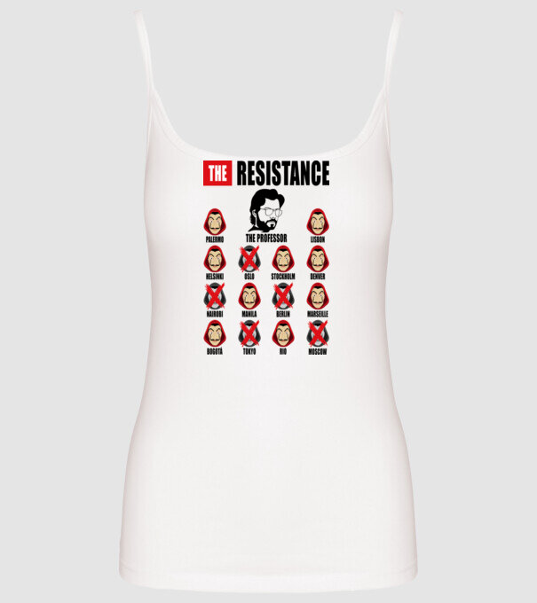 the resistance la casa de papel white model alb pe tricou