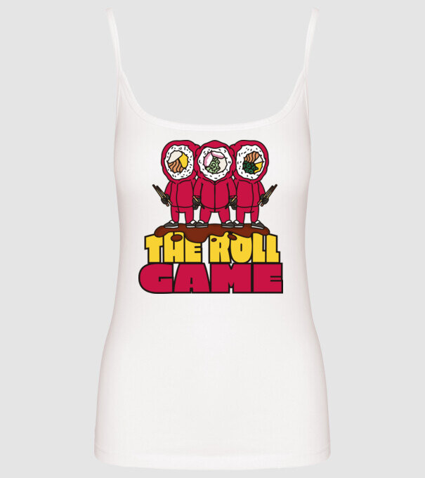the roll game squid game model alb pe tricou