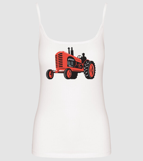 TRACTOR model alb pe tricou