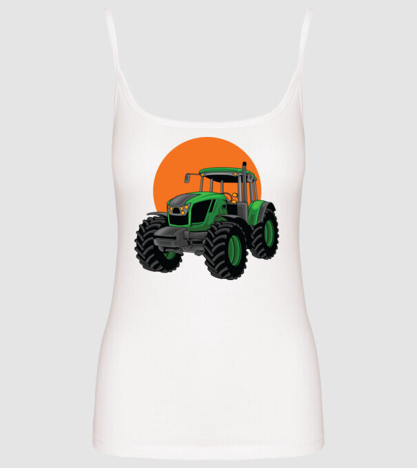 TRACTOR model alb pe tricou