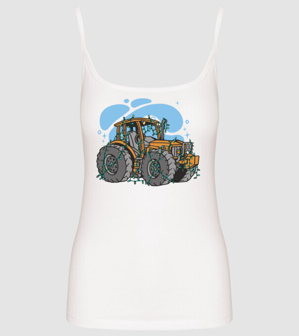 TRACTOR model alb pe tricou