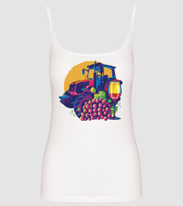 TRACTOR model alb pe tricou