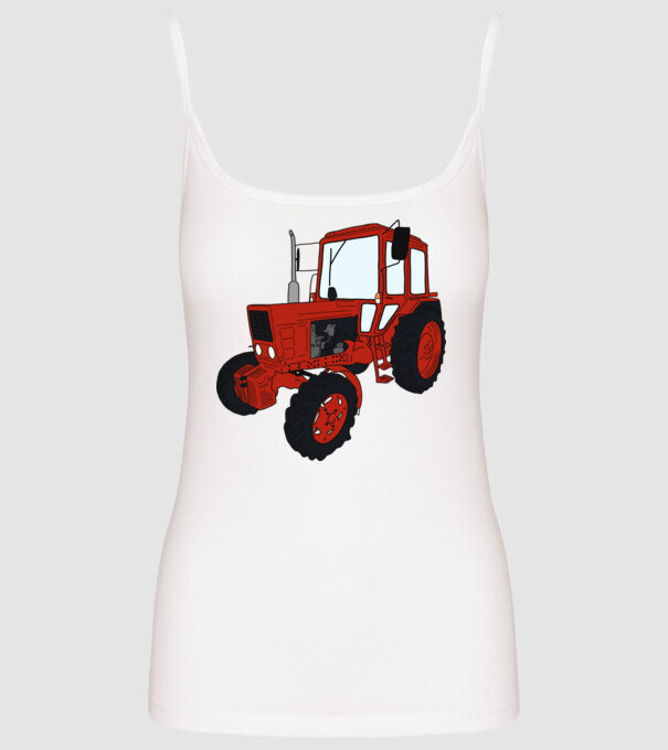 TRACTOR model alb pe tricou