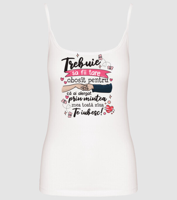 Trebuie sa fii tare obosită pentru model alb pe tricou