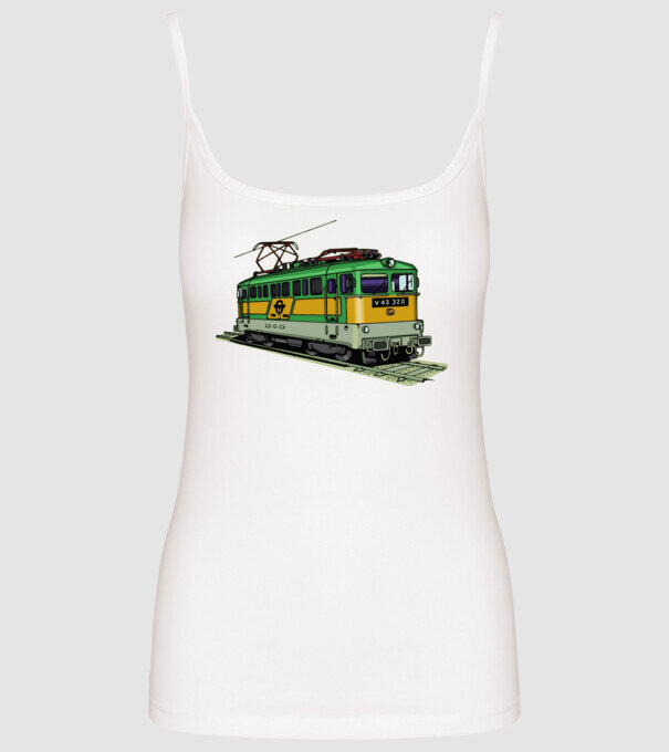 Trenuri model alb pe tricou