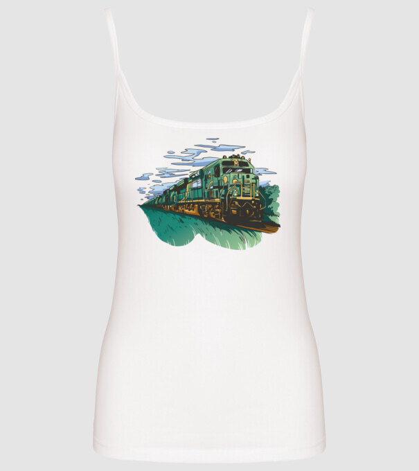 Trenuri model alb pe tricou