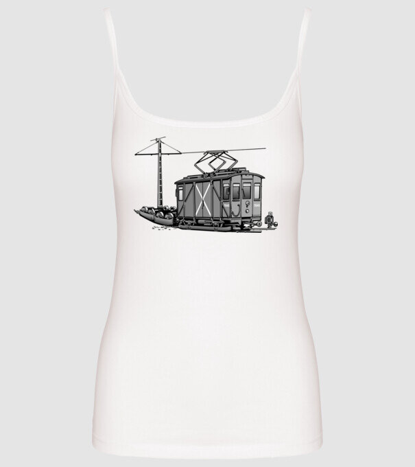 Trenuri model alb pe tricou
