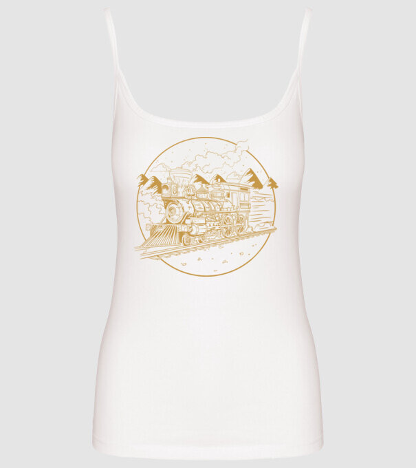 Trenuri model alb pe tricou