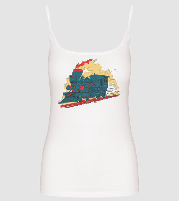 Trenuri model alb pe tricou