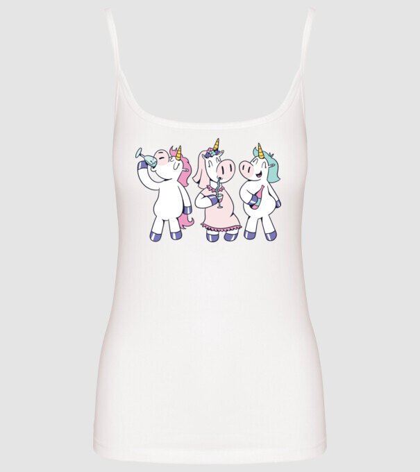unicorn Bachelorette model alb pe tricou
