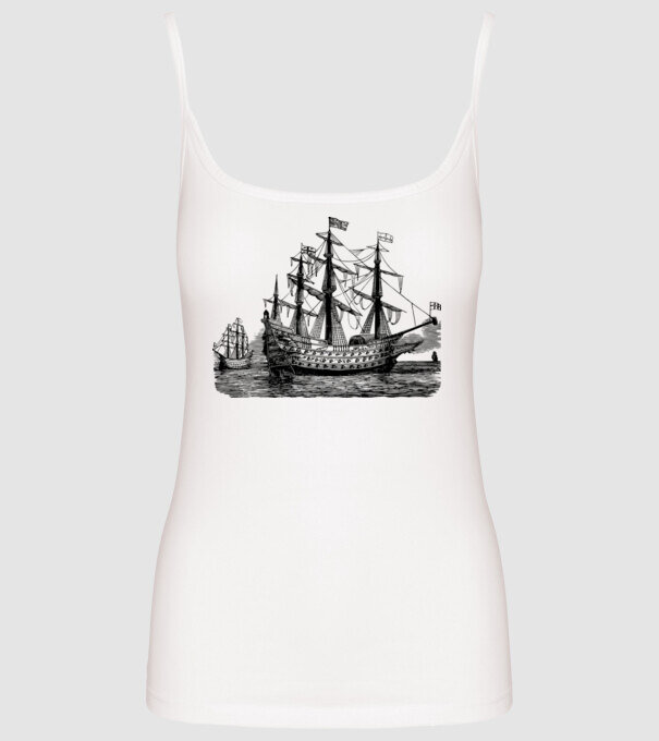 Vapoare model alb pe tricou