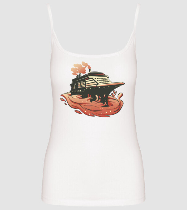 Vapoare model alb pe tricou