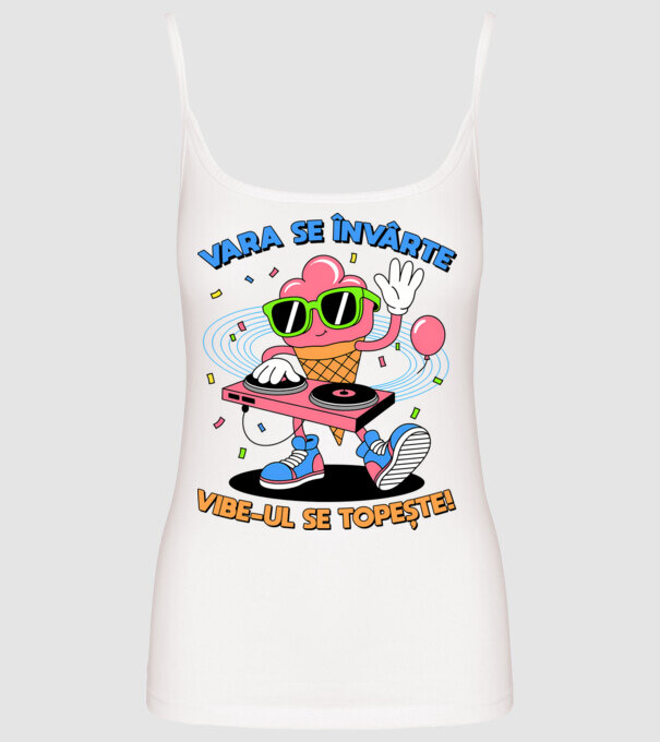 Vara se învârte model alb pe tricou