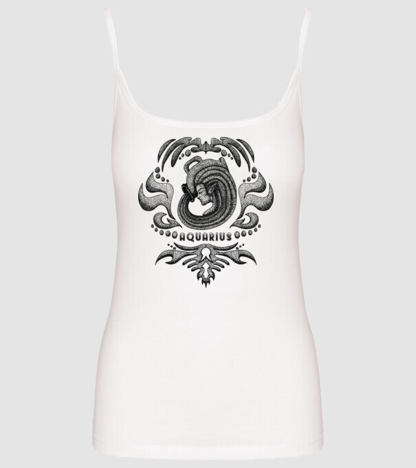 Vintage zodiac aquarius model alb pe tricou