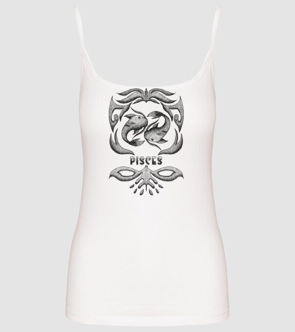 Vintage zodiac pisces model alb pe tricou