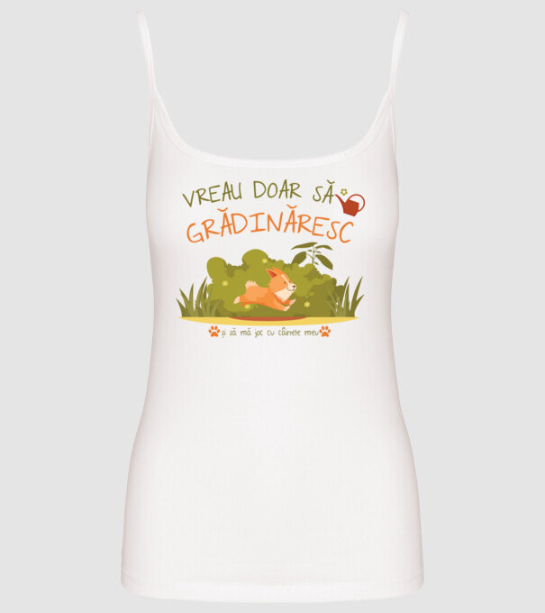 vreau doar să grădinăresc model alb pe tricou
