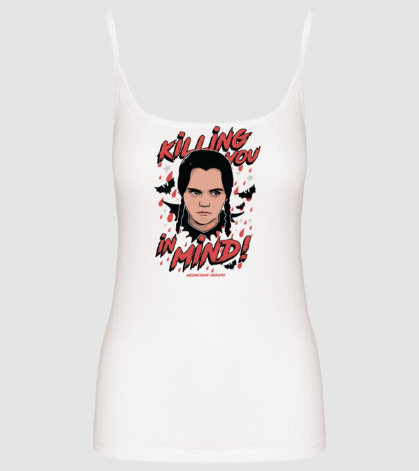 WEDNESDAY Killing You in my mind model alb pe tricou