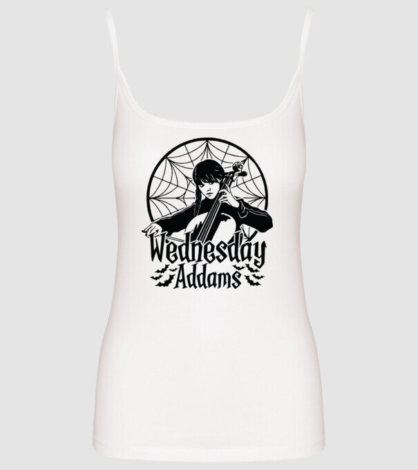 Wednesday Window model alb pe tricou