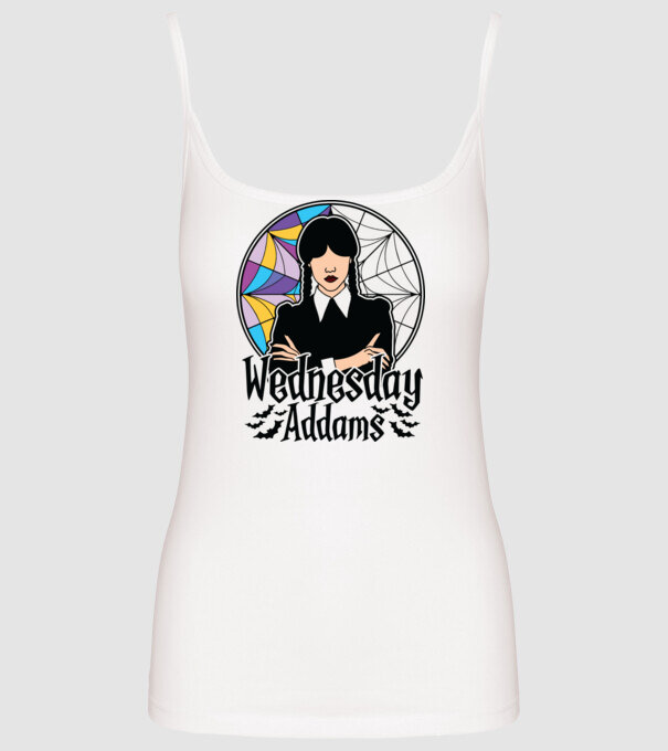 Wednesday Window colorful model alb pe tricou
