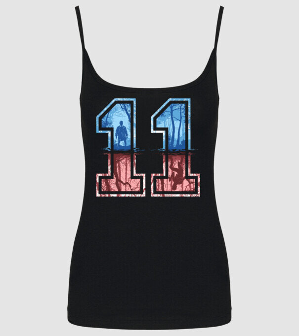 11 eleven stranger things model negru pe tricou