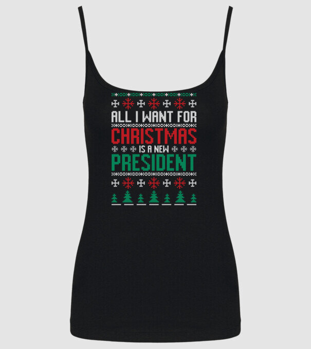 All I want for christmas model negru pe tricou