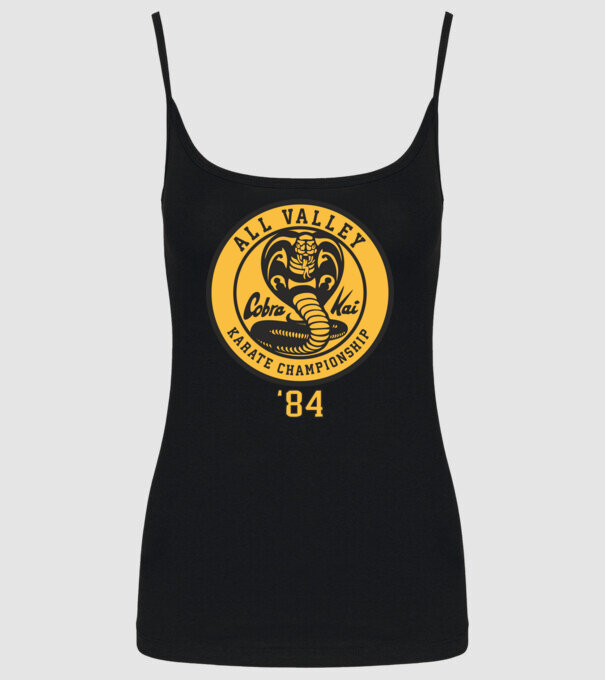 all valley karate cobra kai model negru pe tricou