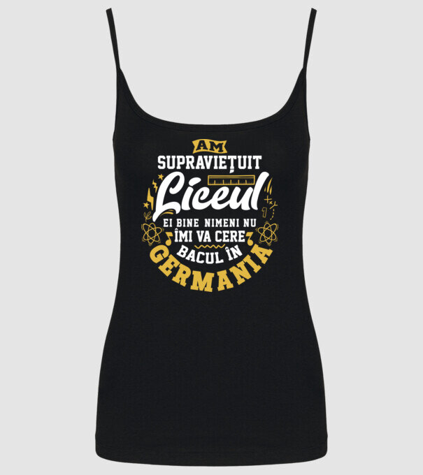 Am supraviețuit liceul model negru pe tricou
