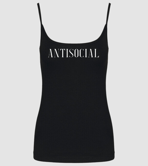 Antisocial model negru pe tricou
