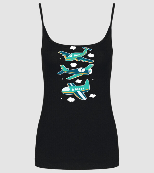 Avioane model negru pe tricou