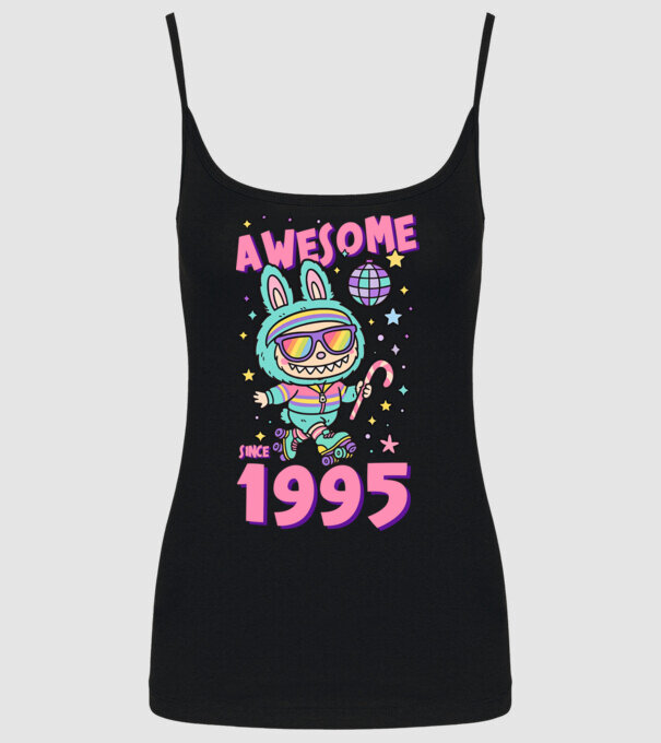 Awesome since 1995 - Labubu model negru pe tricou