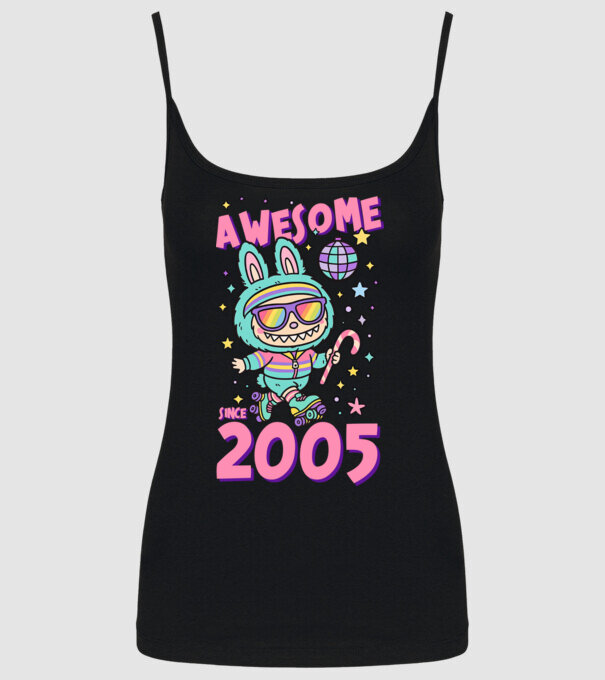 Awesome since 2005 - Labubu model negru pe tricou