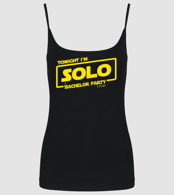 Bachelor Party Solo model negru pe tricou