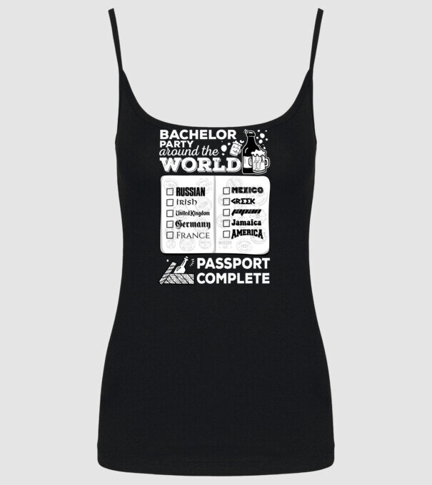 Bachelor Party World tour model negru pe tricou